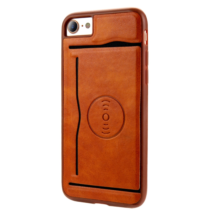 For iPhone SE 2020 & 8 & 7 Retro Crazy Horse Texture PU Leather Case with Holder & Card Slots & Hidden Back Sheet Iron