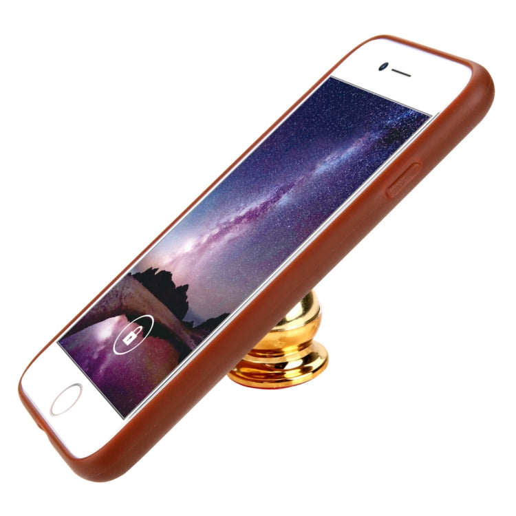 For iPhone SE 2020 & 8 & 7 Retro Crazy Horse Texture PU Leather Case with Holder & Card Slots & Hidden Back Sheet Iron