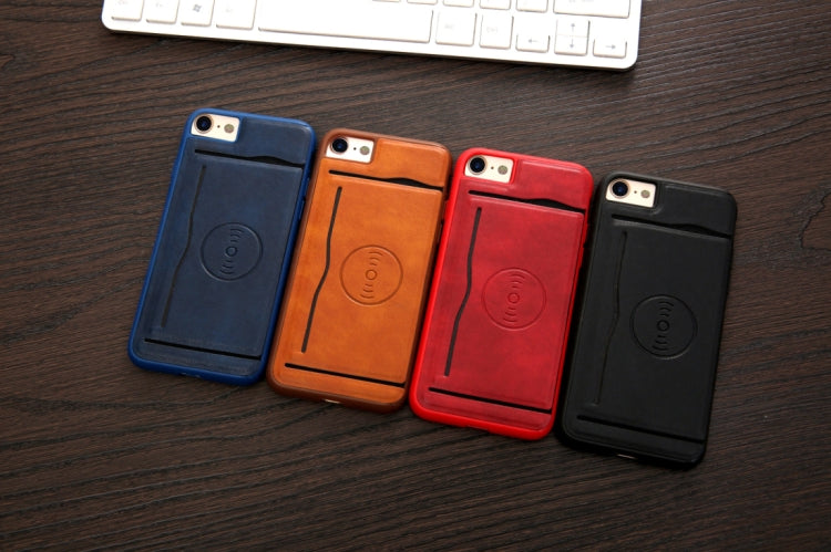 For iPhone SE 2020 & 8 & 7 Retro Crazy Horse Texture PU Leather Case with Holder & Card Slots & Hidden Back Sheet Iron