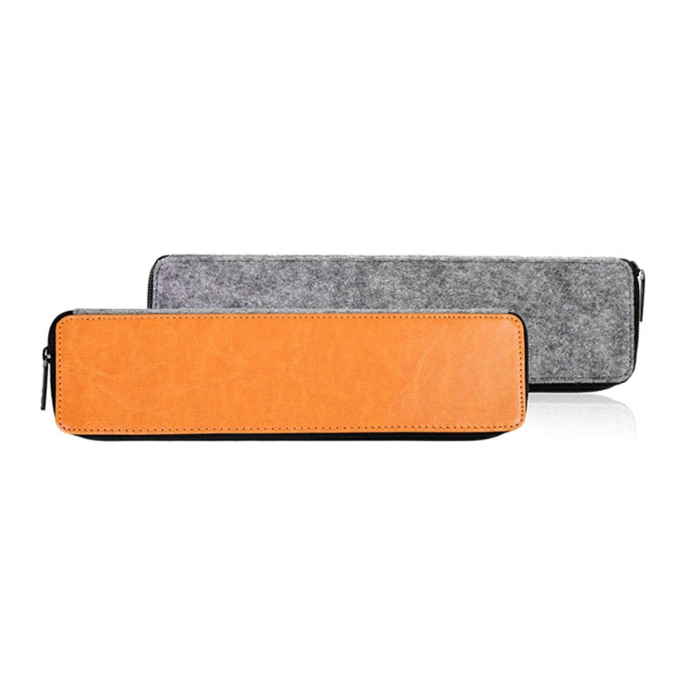 For Apple Watch Original Fashion PU Leather Storage Bag Wool Felt Apple Accessories (Apple Watch is not Included)(Orange)