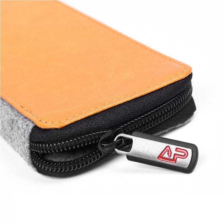 For Apple Watch Original Fashion PU Leather Storage Bag Wool Felt Apple Accessories (Apple Watch is not Included)(Orange)