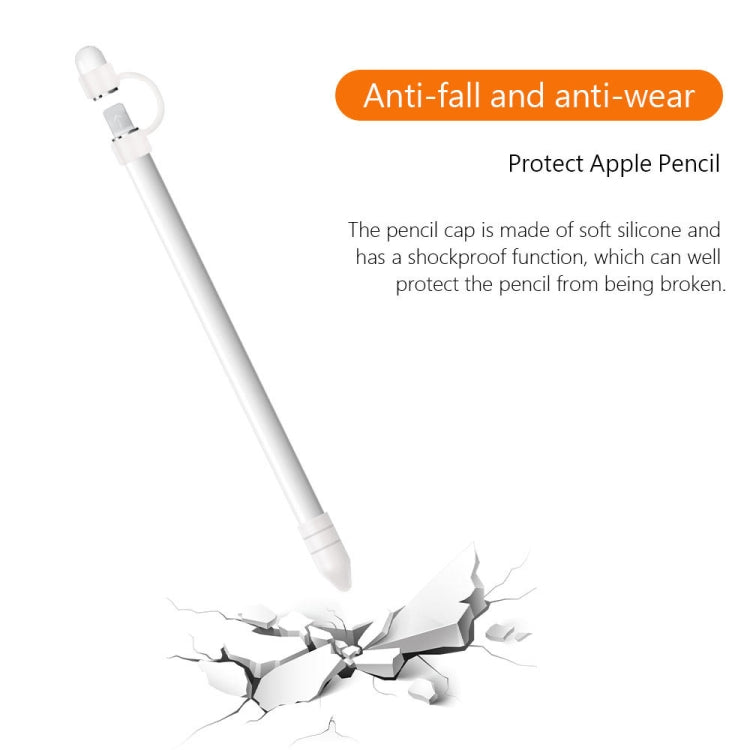 For Apple Pencil / iPad Pro 3 in 1 Anti-lost (Pencil Cap + Pencil Point + Adapter) TouchPen Silicone Protective Set