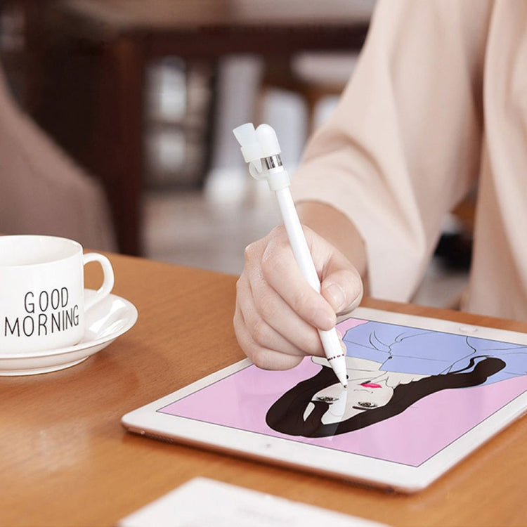 For Apple Pencil / iPad Pro 3 in 1 Anti-lost (Pencil Cap + Pencil Point + Adapter) TouchPen Silicone Protective Set