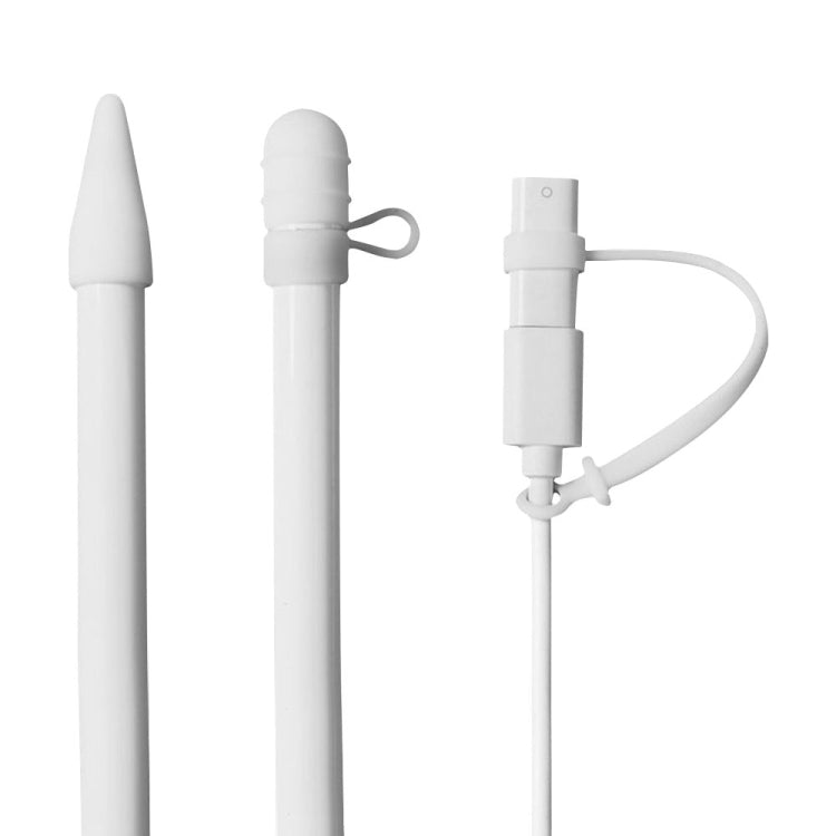 For Apple Pencil / iPad Pro 3 in 1 Anti-lost (Pencil Cap + Pencil Point + Adapter) TouchPen Silicone Protective Set