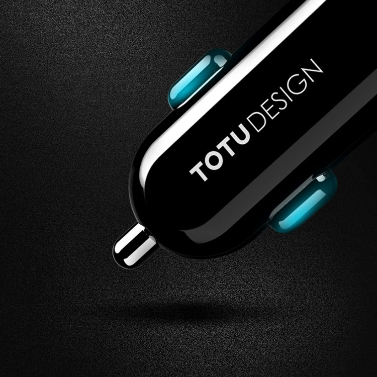 TOTUDESIGN Sharp Series 12V-24V Input 3 in 1 Smart Car Charger, Tension Spring Cable Length: 1.5m, For Tablet, iPad, iPhone, Galaxy, Sony, Lenovo, HTC, Huawei, and other Smartphones(Black)