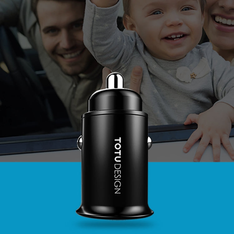 TOTUDESIGN 4.8A Dual Ports Metal Shell Smart Fast Charger Mini Car Charger, For Tablet, iPad, iPhone, Galaxy, Sony, Lenovo, HTC, Huawei, and other Smartphones(Black)