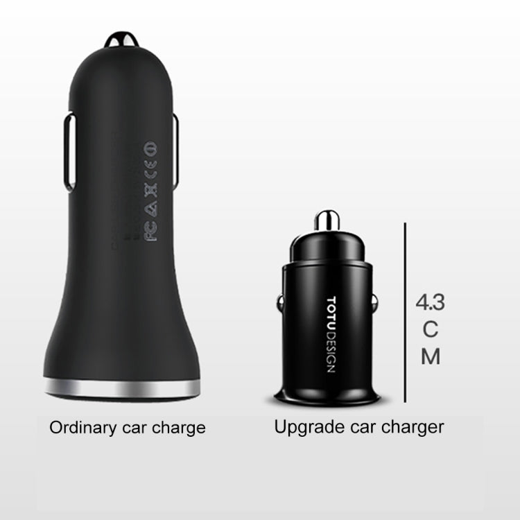 TOTUDESIGN 4.8A Dual Ports Metal Shell Smart Fast Charger Mini Car Charger, For Tablet, iPad, iPhone, Galaxy, Sony, Lenovo, HTC, Huawei, and other Smartphones(Black)