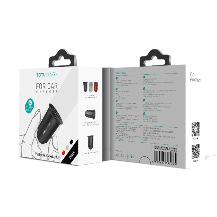TOTUDESIGN 4.8A Dual Ports Metal Shell Smart Fast Charger Mini Car Charger, For Tablet, iPad, iPhone, Galaxy, Sony, Lenovo, HTC, Huawei, and other Smartphones(Black)