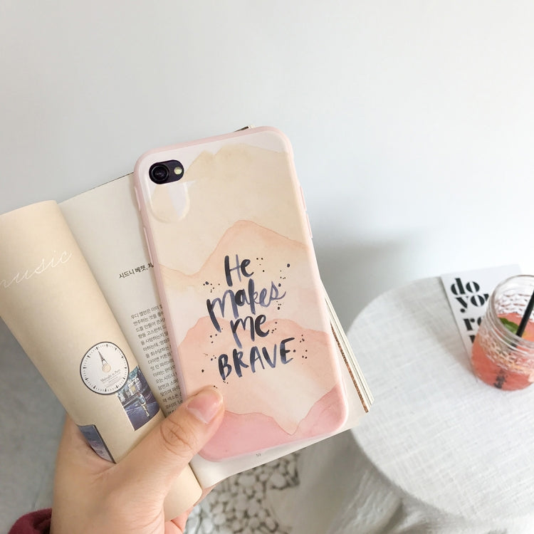 For iPhone SE 2020 & 8 & 7 IMD HE MAKES ME BRAVE Letters Pattern Soft Protective Back Case