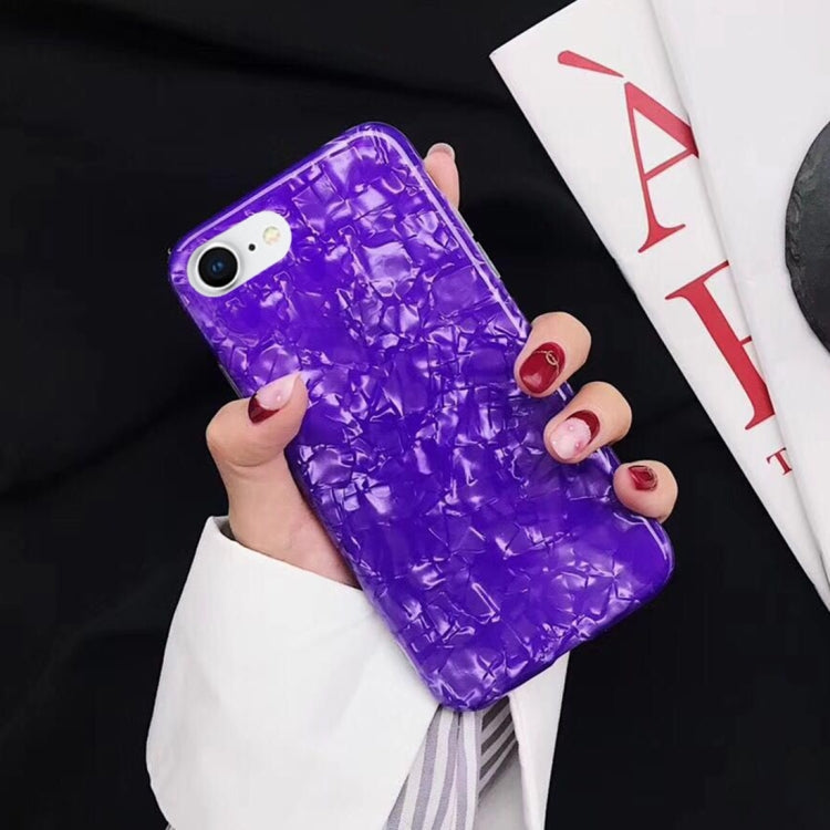 For iPhone SE 2020 & 8 & 7 IMD Purple Shell Pattern Protective Back Case Cover