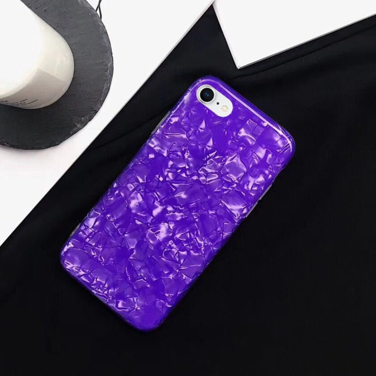 For iPhone SE 2020 & 8 & 7 IMD Purple Shell Pattern Protective Back Case Cover