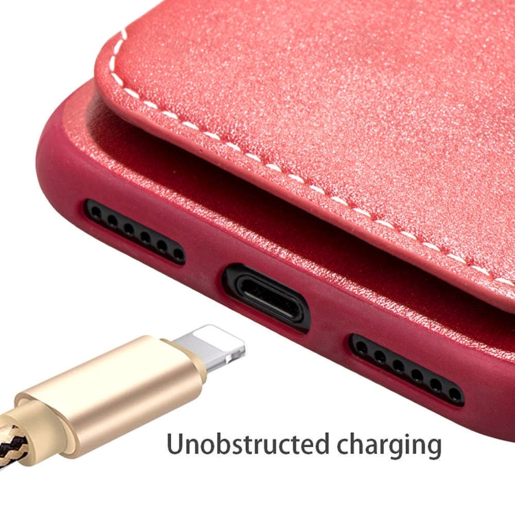Simple Leather Texture TPU Magnetic Leather Case For iPhone SE 2020 & 8 & 7 & 6, with Holder & Card Slots & Wallet