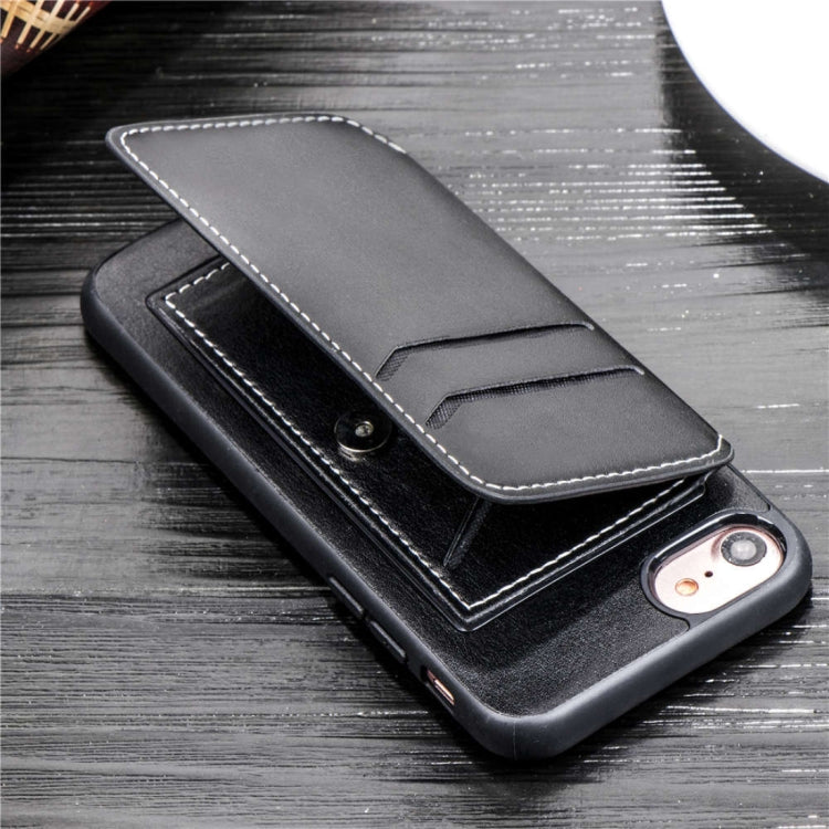 Simple Leather Texture TPU Magnetic Leather Case For iPhone SE 2020 & 8 & 7 & 6, with Holder & Card Slots & Wallet