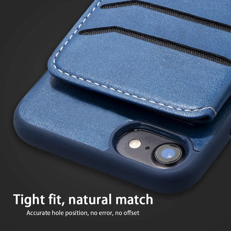 Simple Leather Texture TPU Magnetic Leather Case For iPhone SE 2020 & 8 & 7 & 6, with Holder & Card Slots & Wallet