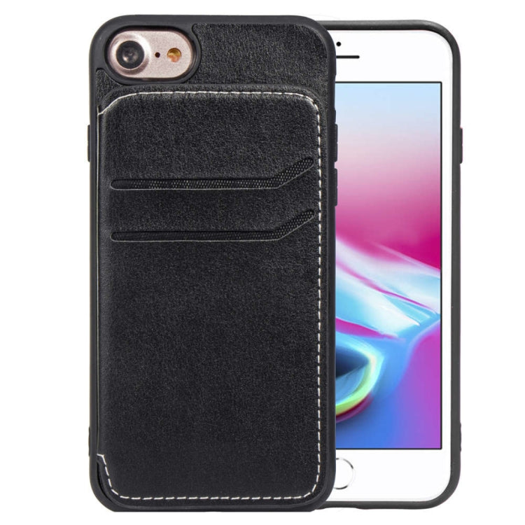 Simple Leather Texture TPU Magnetic Leather Case For iPhone SE 2020 & 8 & 7 & 6, with Holder & Card Slots & Wallet
