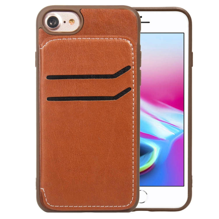 Simple Leather Texture TPU Magnetic Leather Case For iPhone SE 2020 & 8 & 7 & 6, with Holder & Card Slots & Wallet