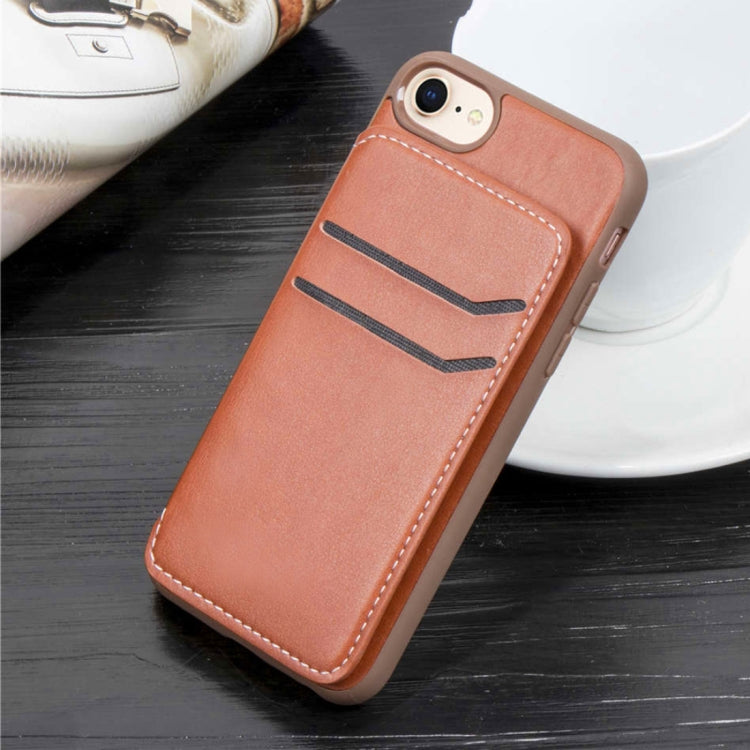 Simple Leather Texture TPU Magnetic Leather Case For iPhone SE 2020 & 8 & 7 & 6, with Holder & Card Slots & Wallet