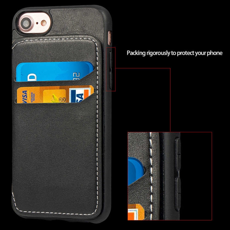 Simple Leather Texture TPU Magnetic Leather Case For iPhone SE 2020 & 8 & 7 & 6, with Holder & Card Slots & Wallet