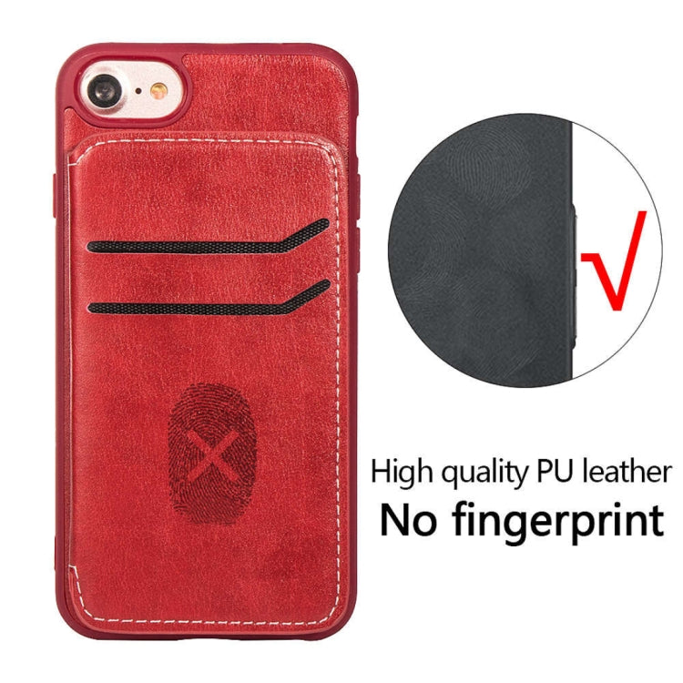 Simple Leather Texture TPU Magnetic Leather Case For iPhone SE 2020 & 8 & 7 & 6, with Holder & Card Slots & Wallet