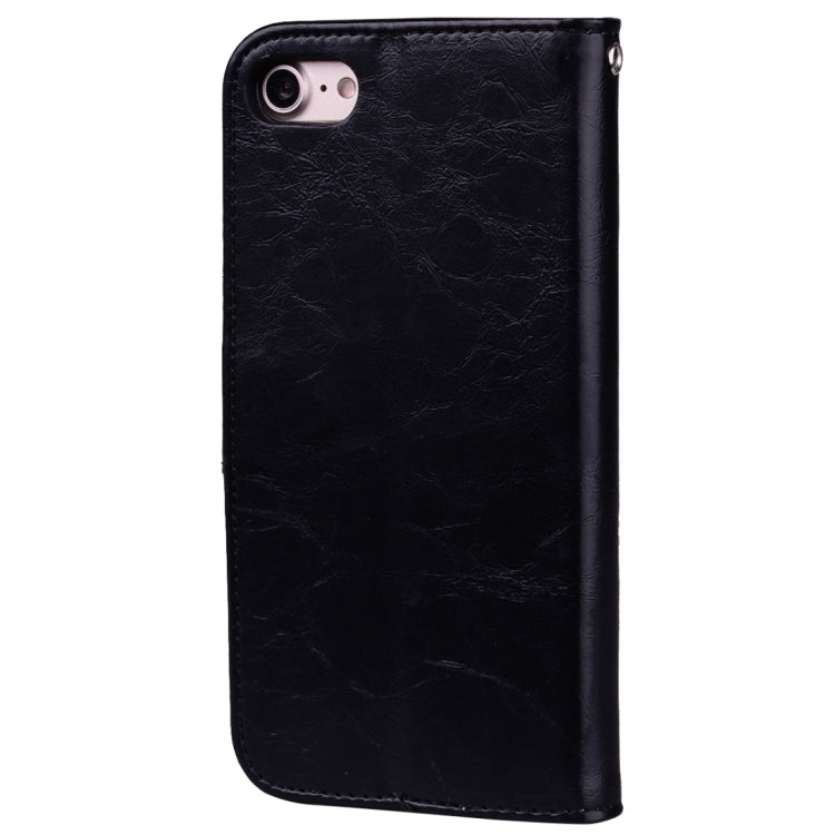 For iPhone SE 2020 & 8 & 7 Business Style Oil Wax Texture Horizontal Flip Leather Case with Holder & Card Slots & Wallet