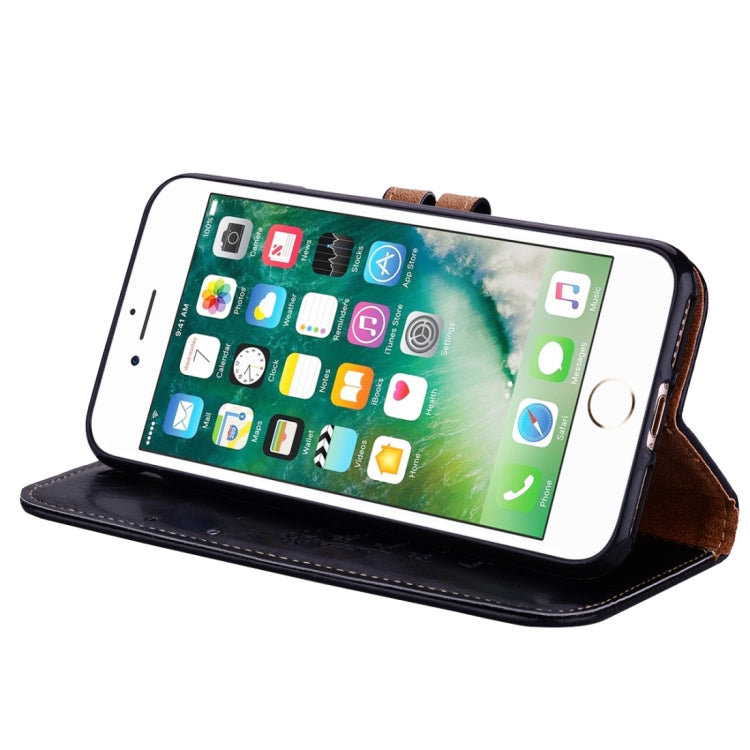 For iPhone SE 2020 & 8 & 7 Business Style Oil Wax Texture Horizontal Flip Leather Case with Holder & Card Slots & Wallet