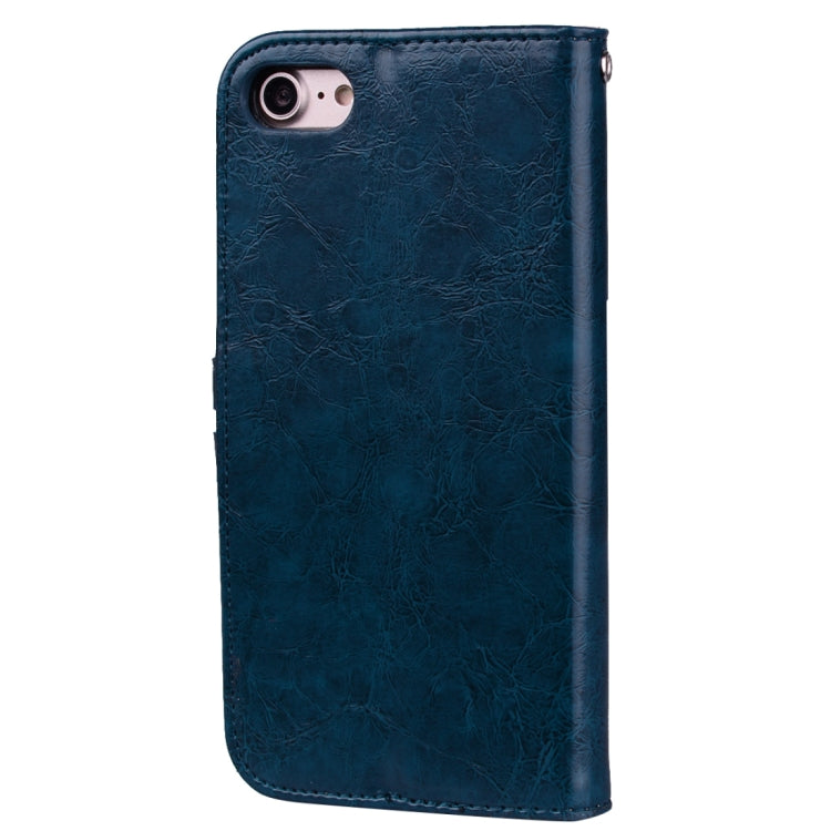 For iPhone SE 2020 & 8 & 7 Business Style Oil Wax Texture Horizontal Flip Leather Case with Holder & Card Slots & Wallet