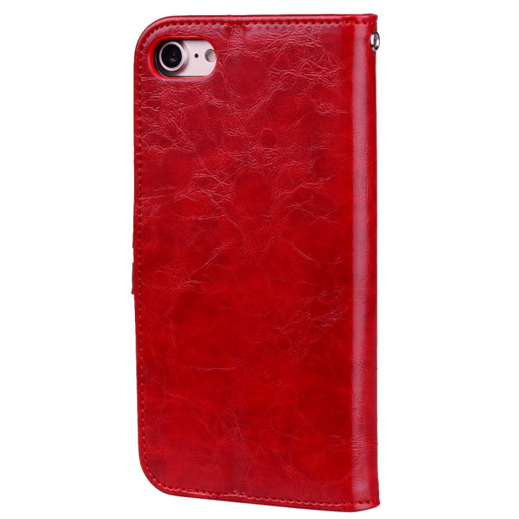 For iPhone SE 2020 & 8 & 7 Business Style Oil Wax Texture Horizontal Flip Leather Case with Holder & Card Slots & Wallet