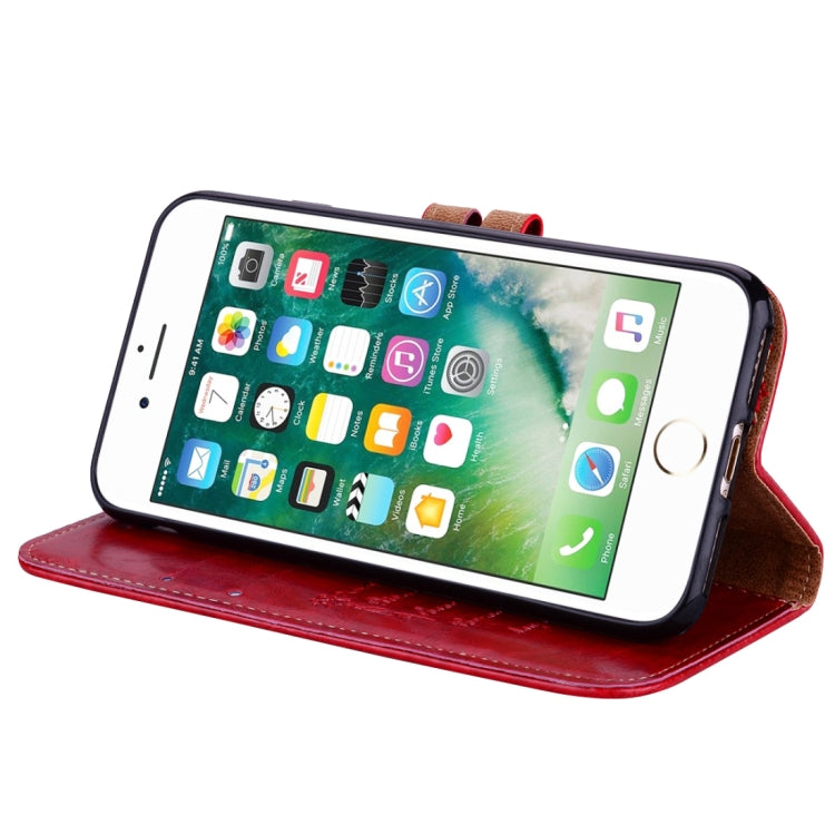 For iPhone SE 2020 & 8 & 7 Business Style Oil Wax Texture Horizontal Flip Leather Case with Holder & Card Slots & Wallet