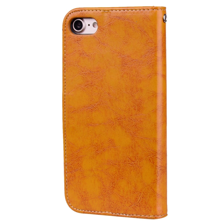 For iPhone SE 2020 & 8 & 7 Business Style Oil Wax Texture Horizontal Flip Leather Case with Holder & Card Slots & Wallet