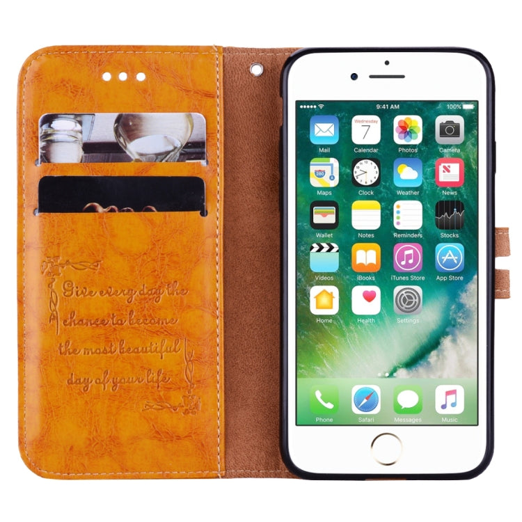 For iPhone SE 2020 & 8 & 7 Business Style Oil Wax Texture Horizontal Flip Leather Case with Holder & Card Slots & Wallet