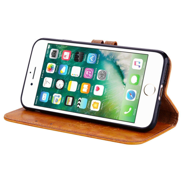 For iPhone SE 2020 & 8 & 7 Business Style Oil Wax Texture Horizontal Flip Leather Case with Holder & Card Slots & Wallet