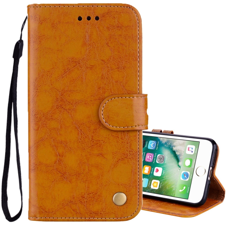 For iPhone SE 2020 & 8 & 7 Business Style Oil Wax Texture Horizontal Flip Leather Case with Holder & Card Slots & Wallet