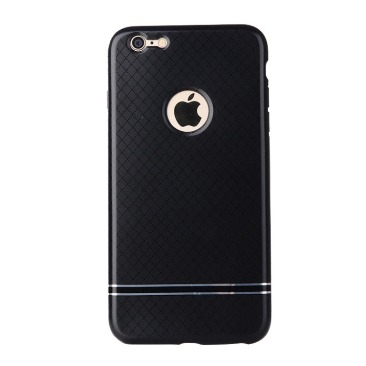 For iPhone SE 2020 & 8 & 7 Rhombus Texture TPU + PC Frosted Protective Back Cover Case + Tempered Glass Screen Protector (Black)