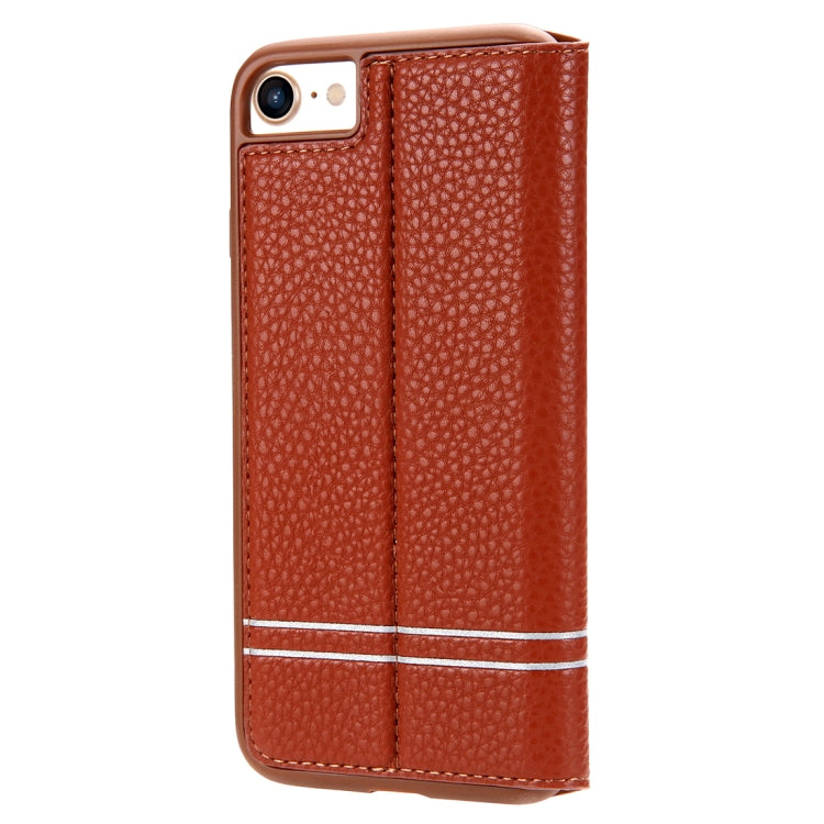 For iPhone SE 2020 & 8 & 7 Litchi Texture Horizontal Flip Leather Case with Holder & Card Slots