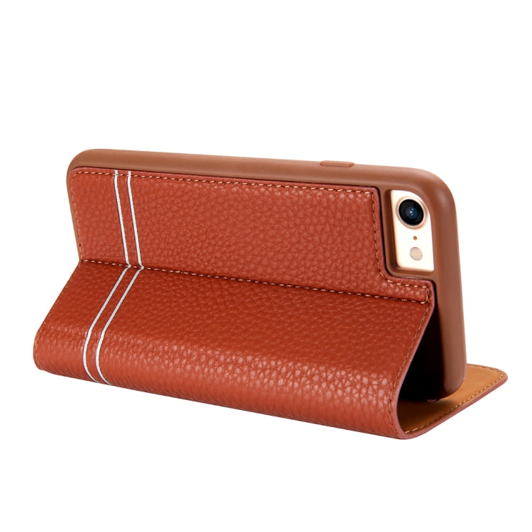 For iPhone SE 2020 & 8 & 7 Litchi Texture Horizontal Flip Leather Case with Holder & Card Slots