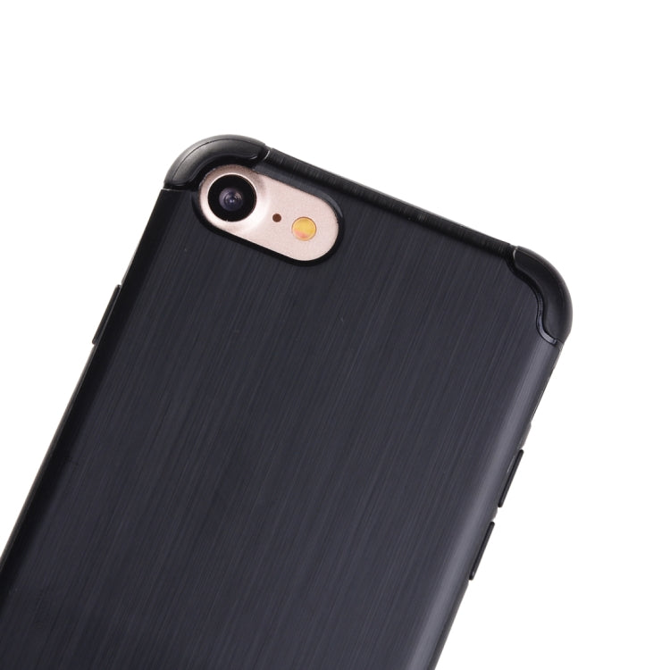 For iPhone SE 2020 & 8 & 7 Brushed Texture TPU Dropproof Protective Back Cover Case