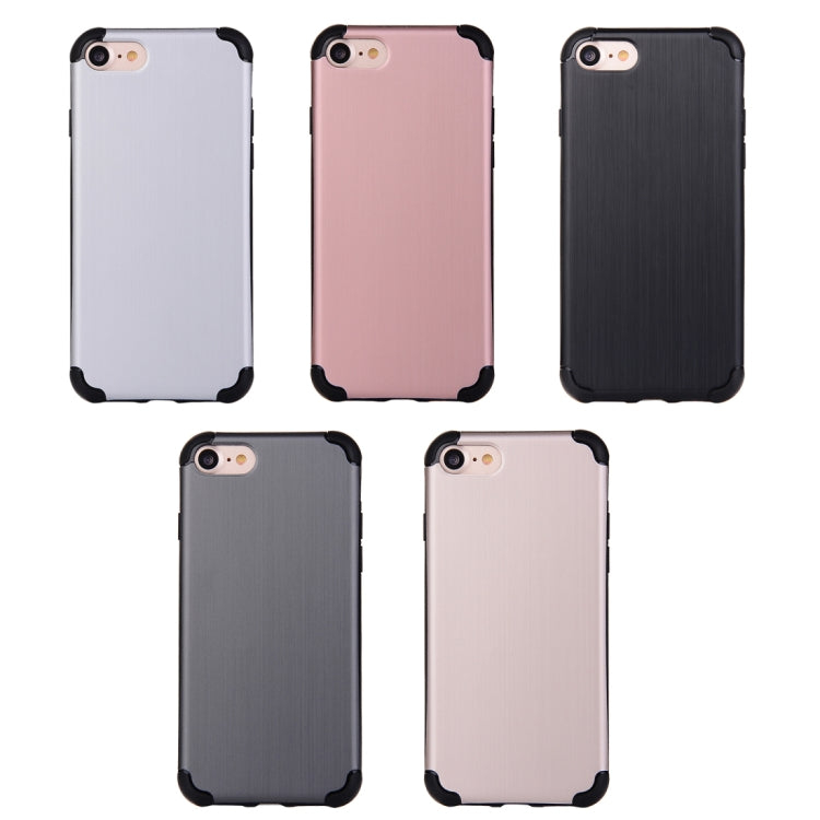 For iPhone SE 2020 & 8 & 7 Brushed Texture TPU Dropproof Protective Back Cover Case