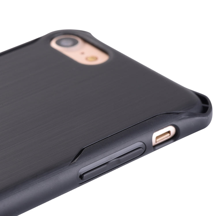 For iPhone SE 2020 & 8 & 7 Brushed Texture TPU Dropproof Protective Back Cover Case