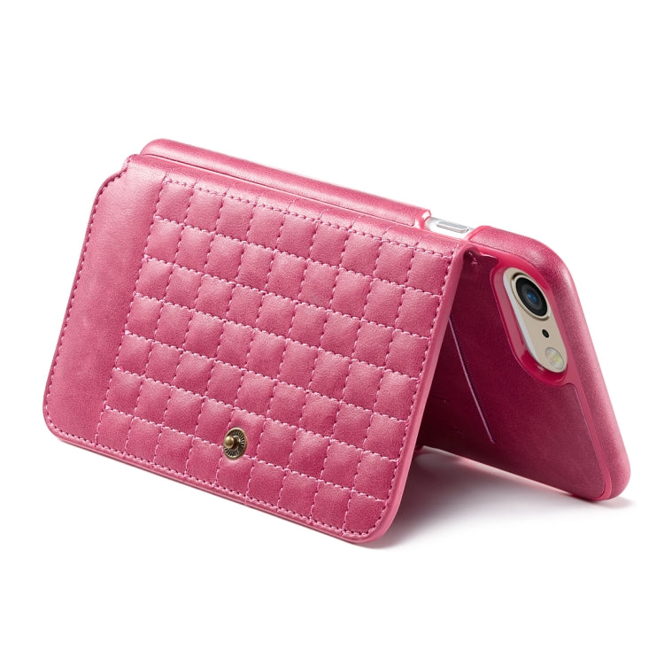 For iPhone SE 2020 & 8 & 7 Retro PU Lattices Leather Texture Horizontal Flip Protective Leather Case with Holder & Card Slots & Wallet & Photo Frame