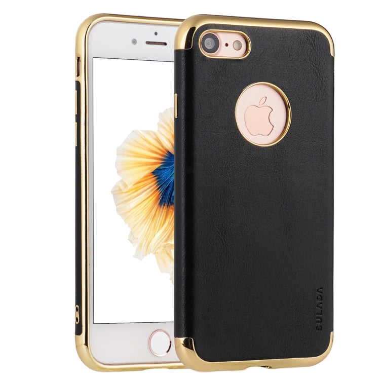 SULADA Plating Edge TPU + Leather Magnetic Protective Case For iPhone SE 2020 & 8 & 7