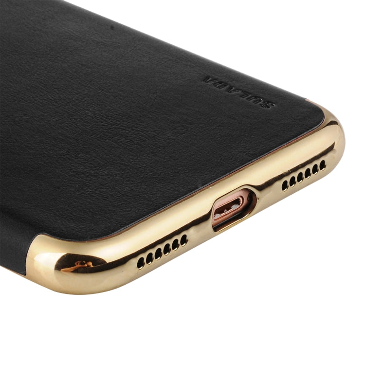 SULADA Plating Edge TPU + Leather Magnetic Protective Case For iPhone SE 2020 & 8 & 7