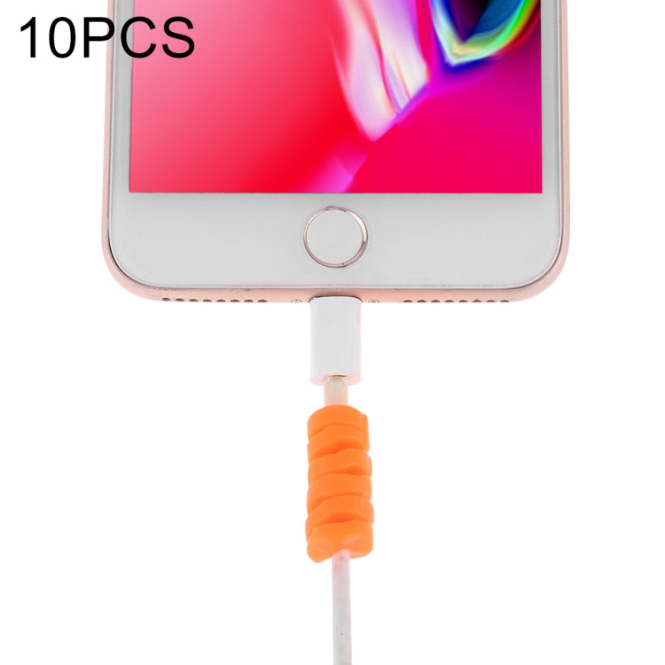 10 PCS Spring Style Headphone Wire Data Cable Protection Cover Winder Cord Wrap Organizer, Random Color Delivery