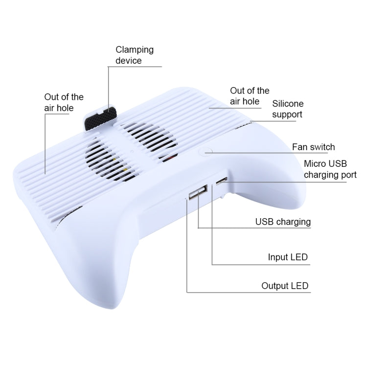CCF-013 Multi-function 3 in 1 Phone Gamepad Holder Handle with Charging / Radiating, For iPhone, Galaxy, Huawei, Xiaomi, LG, HTC, Sony, Google and other Smartphones