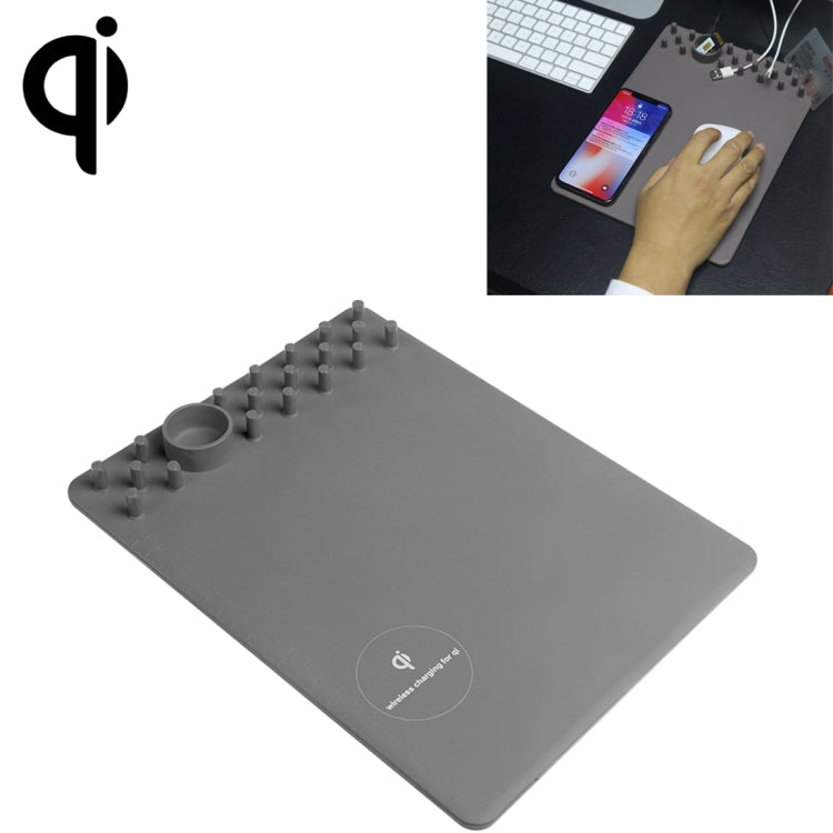 Multi-function Charging Mouse Pad Qi Wireless Charger with USB Cable, Support Qi Standard Phones, For iPhone X & 8 & 8 Plus, Galaxy S8 & S8 +, Huawei, Xiaomi, LG, Nokia, Google and Other Smart Phones