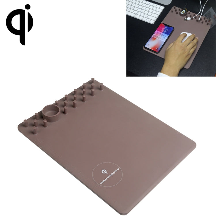 Multi-function Charging Mouse Pad Qi Wireless Charger with USB Cable, Support Qi Standard Phones, For iPhone X & 8 & 8 Plus, Galaxy S8 & S8 +, Huawei, Xiaomi, LG, Nokia, Google and Other Smart Phones