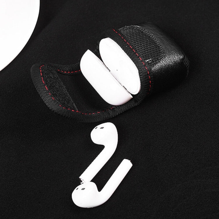 Creative Wireless Bluetooth Earphone PU Leather Protective Bag Anti-lost Storage Bag for Apple AirPods 1/2 (Earphone is not Included), Size: 6.6*6.6*2.5cm