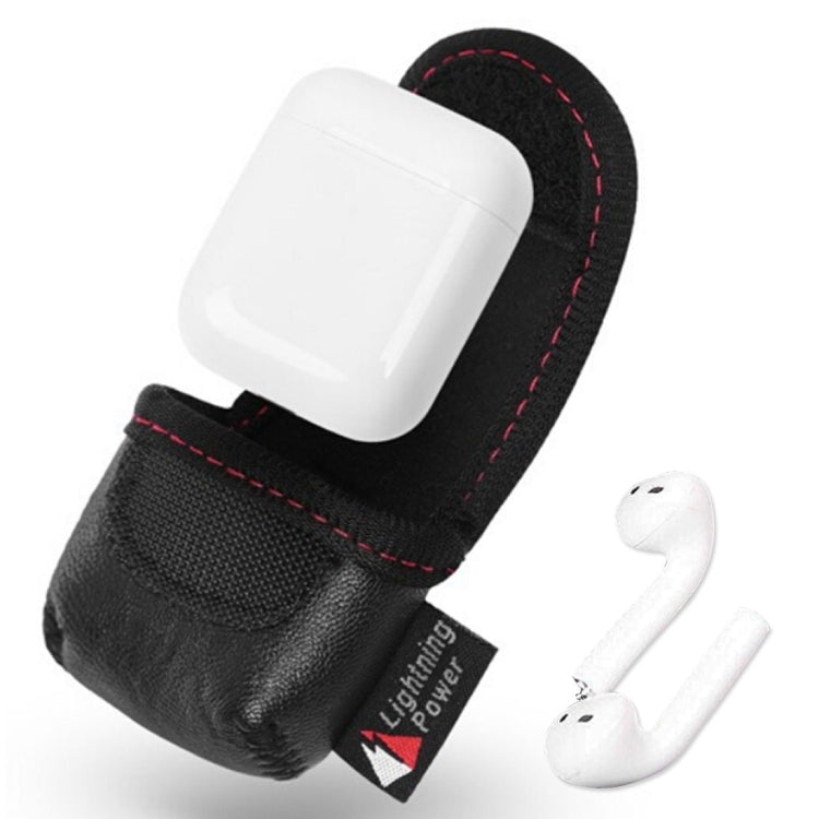 Creative Wireless Bluetooth Earphone PU Leather Protective Bag Anti-lost Storage Bag for Apple AirPods 1/2 (Earphone is not Included), Size: 6.6*6.6*2.5cm