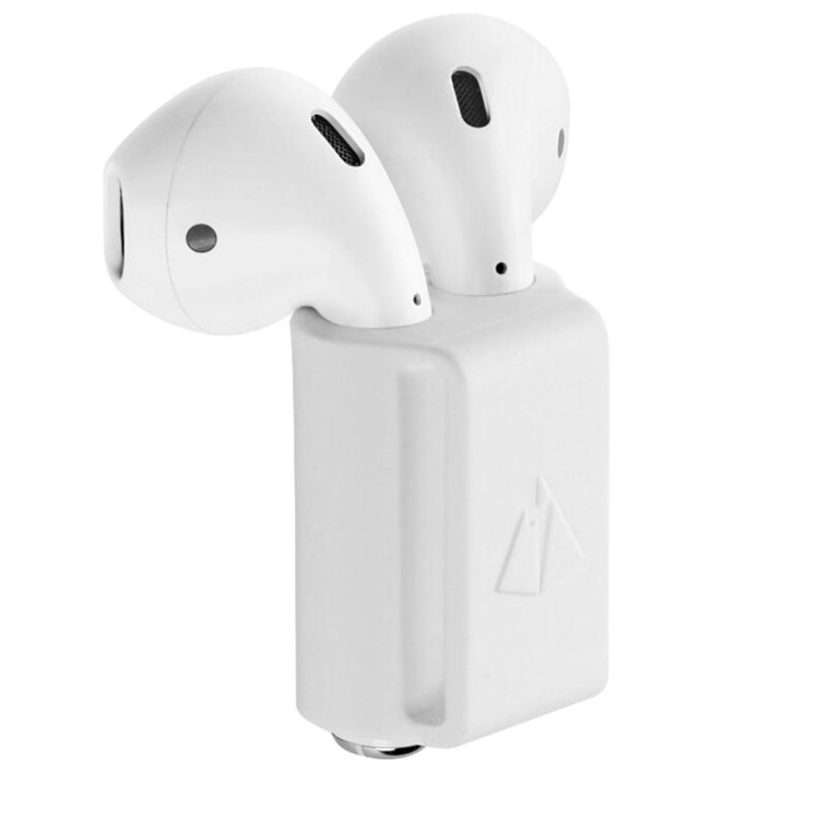 Portable Watches Wireless Bluetooth Earphone Silicone Protective Box Anti-lost Dropproof Storage Bag for Apple AirPods 1/2 (Earphone is not Included)(White)