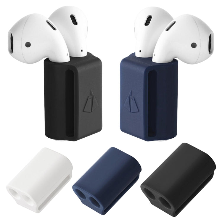 Portable Watches Wireless Bluetooth Earphone Silicone Protective Box Anti-lost Dropproof Storage Bag for Apple AirPods 1/2 (Earphone is not Included)(White)