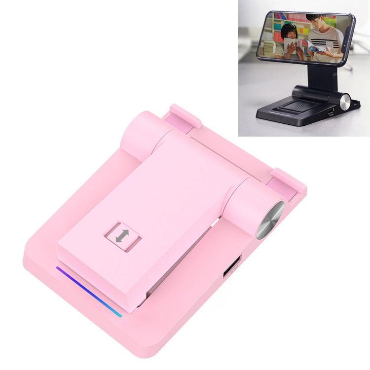 4 in 1 Bluetooth Speaker + 2600mah Power Bank + Colors Light Folding Phone Holder Desktop Stand, For iPhone, iPad, Samsung, other Smartphones and Tablets